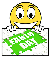 Image showing Earth Day Sign Shows Environmentally Friendly Sustainable And Re