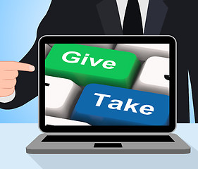 Image showing Give Take Computer Show Generous And Selfish