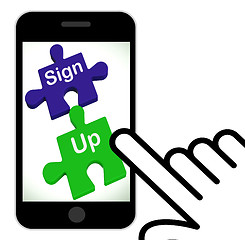 Image showing Sign Up Puzzle Displays Joining Or Membership