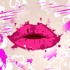 Image showing Lips Grunge Indicates Girl Sexy And Makeup