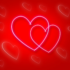 Image showing Intertwinted Hearts Shows Valentine\'s Day And Background