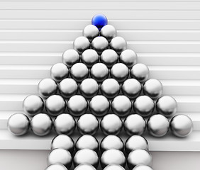 Image showing Leader Spheres Represents Team Work And Command