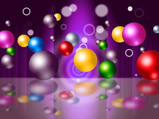 Image showing Sphere Bouncing Represents Colourful Spheres And Vibrant