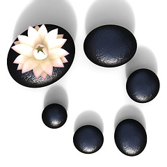 Image showing Spa Stones Represents Peaceful Spirituality And Blooming