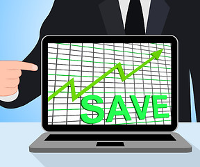 Image showing Save Chart Graph Displays Increasing Savings Investment