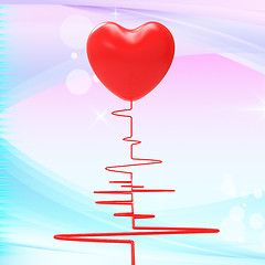 Image showing Heart Pulse Represents Valentine\'s Day And Health