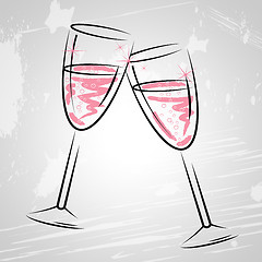 Image showing Champagne Glasses Indicates Sparkling Wine And Beverage