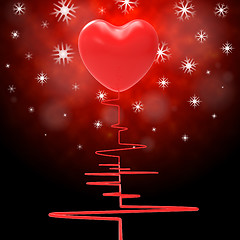 Image showing Heart Pulse Represents Valentine\'s Day And Electro