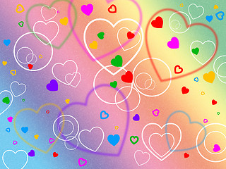 Image showing Color Heart Shows Valentine Day And Affection