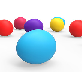 Image showing Easter Eggs Indicates Empty Space And Colourful