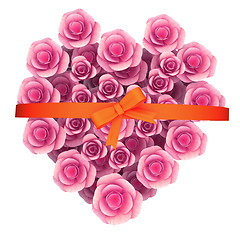 Image showing Roses Gift Indicates Giftbox Petals And Valentines