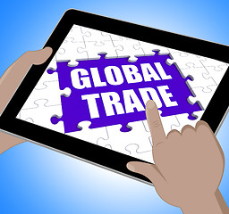 Image showing Global Trade Tablet Shows Web International Business