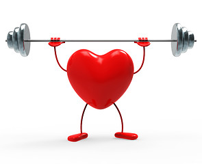 Image showing Weights Fitness Indicates Heart Shapes And Exercise