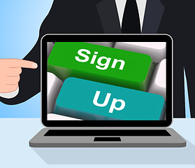 Image showing Sign Up Computer Mean Registration And Membership