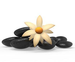 Image showing Spa Stones Indicates Tranquility Flowers And Flora