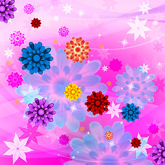 Image showing Color Flowers Shows Artistic Swirl And Colorful