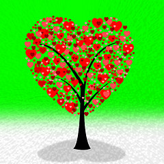 Image showing Hearts Tree Means Valentine\'s Day And Environment