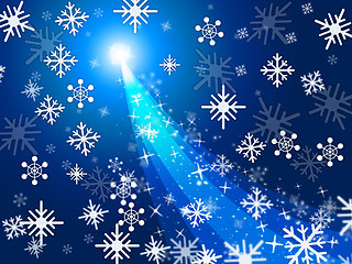 Image showing Xmas Blue Represents Ice Crystal And Celebrate