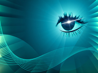 Image showing Eye Twirl Indicates Light Burst And Artistic