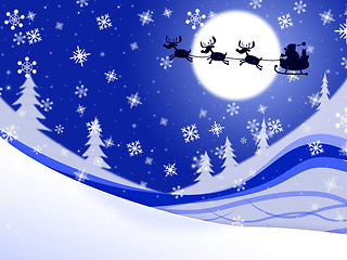 Image showing Moon Xmas Indicates Father Christmas And Celebrate