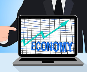 Image showing Economy Graph Chart Displays Increase Economic Fiscal Growth