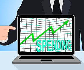 Image showing Spending Chart Graph Displays Increasing Expenditure Purchasing