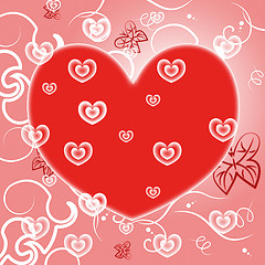 Image showing Hearts Background Shows Valentine\'s Day And Abstract