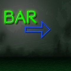 Image showing Bar Neon Represents Nightlife Glowing And Tavern