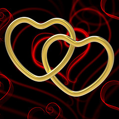 Image showing Wedding Rings Means Heart Shape And Couple