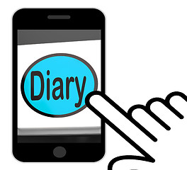 Image showing Diary Button Displays Online Planner Or Schedule