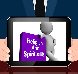 Image showing Religion And Spirituality Book With Character Displays Religious