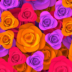 Image showing Color Roses Indicates Background Valentines And Colourful