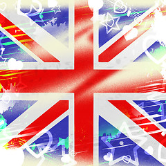 Image showing Union Jack Represents British Flag And Backdrop