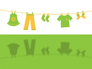 Image showing Clothes Line Means Clothespeg Hang And Apparel