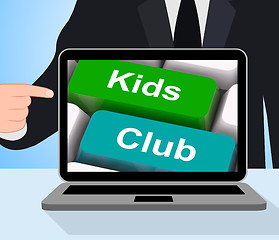 Image showing Kids Club Computer Mean Childrens Playing And Entertainment