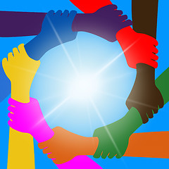 Image showing Holding Hands Indicates Unity Friends And Togetherness