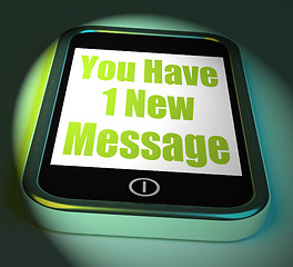 Image showing You Have 1 New Message On Phone Displays New Mail