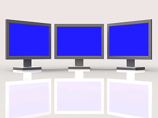 Image showing Copyspace Monitors Represents Flat Screen And Connection