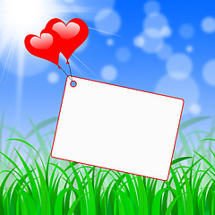 Image showing Heart Tag Means Blank Space And Copy-Space