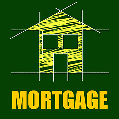 Image showing House Mortgage Shows Borrow Money And Apartment