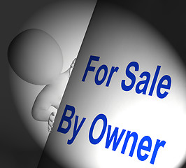 Image showing For Sale By Owner Sign Displays Listing And Selling