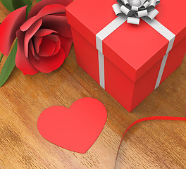 Image showing Gift Card Indicates Heart Shape And Flora