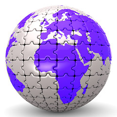 Image showing Globe World Means Jigsaw Puzzle And Global