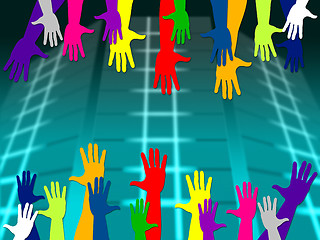 Image showing Reaching Out Means Hands Together And Arm