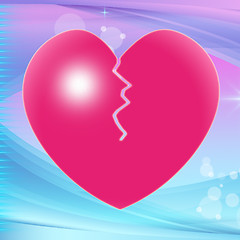 Image showing Broken Heart Represents Valentine Day And Broken-Heart