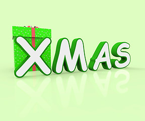 Image showing Xmas Giftbox Means Merry Christmas And Celebration