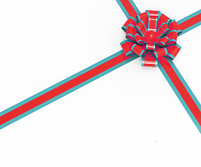 Image showing Bow Gift Represents Blank Space And Box