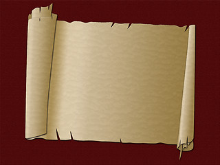 Image showing Paper Scroll Shows Old Fashioned And Boundary