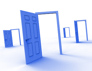 Image showing Doors Choice Means Doorway Alternative And Decide