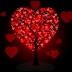 Image showing Hearts Tree Means Valentine\'s Day And Forest